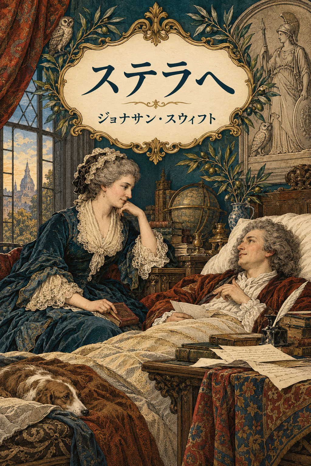 『ステラへ』の装画。療養する詩人を訪ねるステラ。